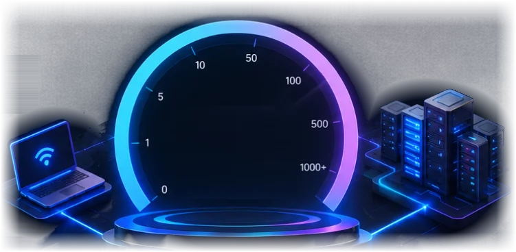 3D Internet Speedometer Stage